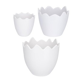 Ideen mit Herz Decorative Egg Trays, Table Decoration, Nest, Easter Egg for Standing, Egg Cup, Fillable, 3 Sizes, 6-9.5 cm High (White)