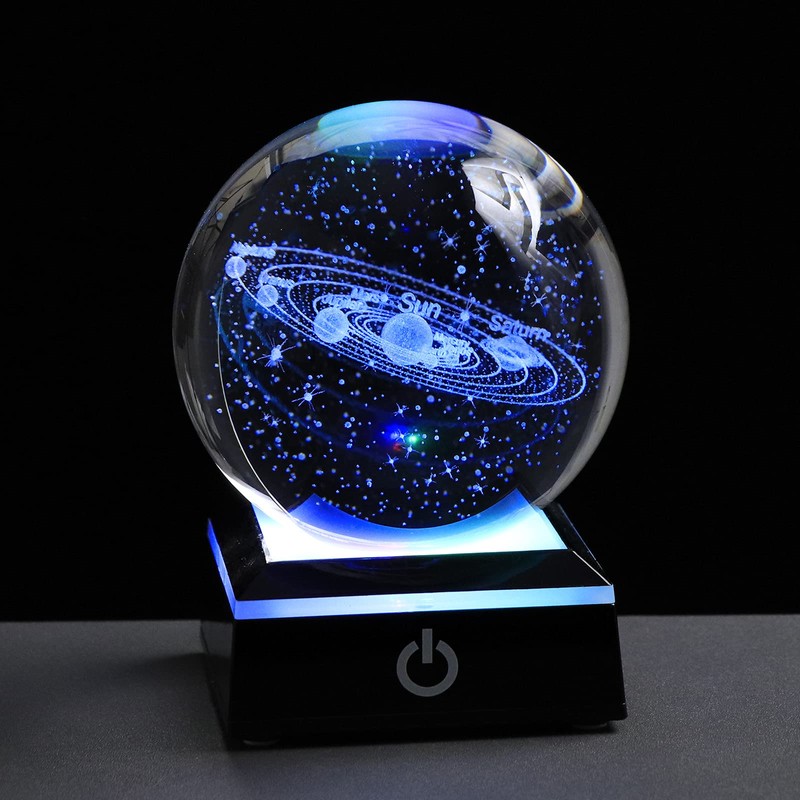 3D Solar System Model Crystal Ball 80mm 3.15inch - Outer