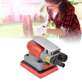 Luqeeg Air Orbital Sander, Air Square Orbit Finishing Sander, Professional Orbit Pneumatic sheet Sander Alloy Steel Air Palm Sanding Sandpaper Machine for Deep Corner, 10000rpm 75x100mm/3x4in