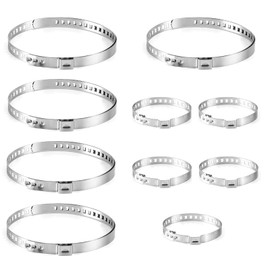 Pack of 10 20-120 mm Hose Clamps Stainless Steel Universal Axle Boot Clamps Adjustable Clamp Ear Clamp CV Joint Clamp Kit, 5 Large 5 Small Hose Clamps for Drive Shaft, Car