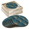 8 x Round Coasters - Elegant Art Deco Pattern Cork