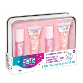 Three Cheers for Girls - Butterfly Kisses Lip Gloss Set for Girls - Vanilla Flavored & Shimmery Girls Lip Gloss Set for Kids - Lip Gloss Set for Girls & Teens 8-10-12-14-16 - Clear Lip Gloss Set,Bulk