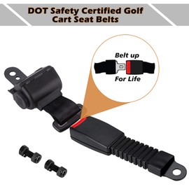 LEAPGOMAX Golf Cart Seat Belts Retractable 47.64" Universal Seat Belts for Golf Cart EZGO TXT RXV, Yamaha, Club Car, UTV, ATV(2 Sets)