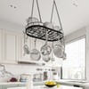24.4” Metal Pot Rack Hanging, Oval Pan Rack Hanging with