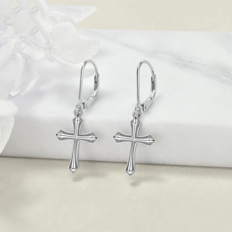 ONEFINITY Cross Earrings for Women Sterling Silver Cross Earring Cross