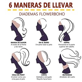 Diademas Anchas para Mujer, Diademas Mujer para el Cabello, Bohemias, Elástico Bandas para la Cabeza, Bandas de Moda para Niñas, Adecuado para Ejercic