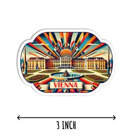 3Pcs - Vienna City Sticker - Vienna Travel Sticker - Journey Sticker - Skateboard Sticker - Scrapbook Sticker - Phone Laptop Sticker