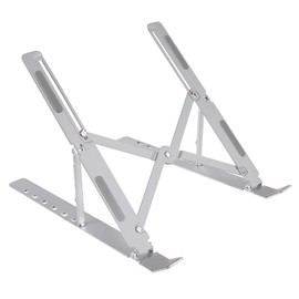 Laptop Stand for Desk, Adjustable Portable Laptop Riser, Aluminum Ventilated Cooling Notebook Mount Computer Stand for 11-15.6” Laptop with Storage Bag, Ergonomic Notebook Holder, 6 Levels Angle