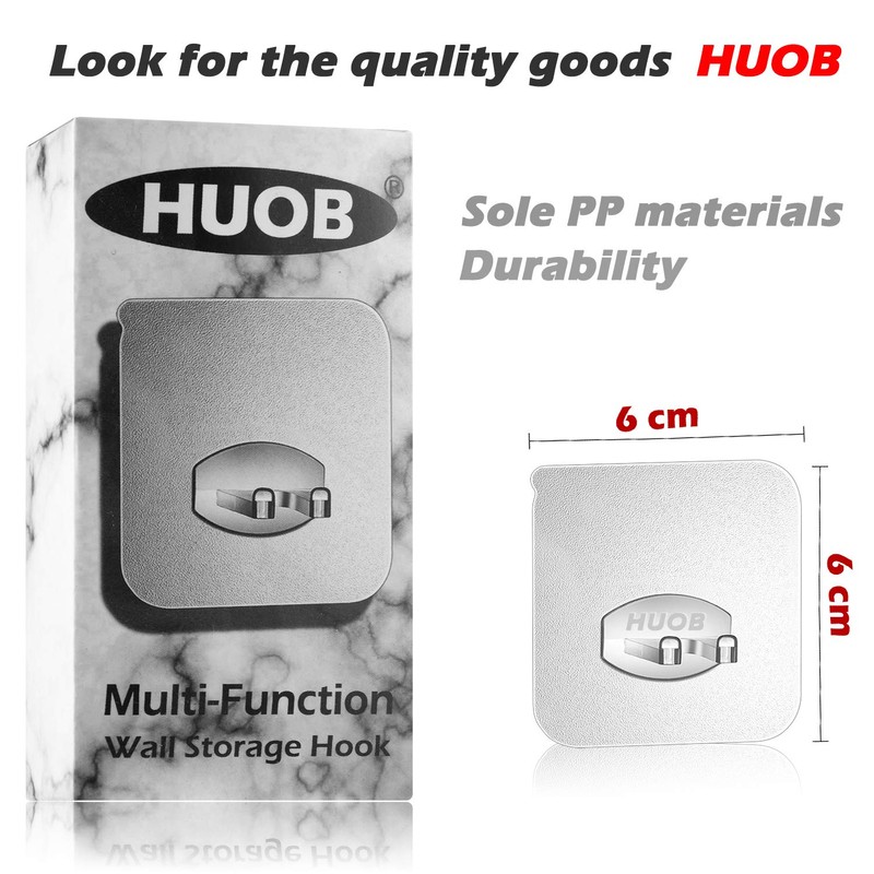 6pcs Adhesive Toothbrush Holder Wall Mounted, Multi-Function Storage Hook, Transparent