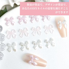 Doyime Nail Parts, Ribbon, Bowknot (Set of 200) 3D 3D Bowknot Nail Art, Nail Art, Decorative Parts, Large Capacity, Cute, Small, For Resin, Handmade Decoration Parts