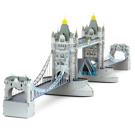 Fascinations PS2009 Metal Earth Metal Construction Kits - Road Bridge The London Tower Bridge, Laser Cut 3D Construction Kit, 3D Metal Puzzle, DIY Model Kit, 3 Metal Plates, from 14 Years