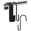 Sheryl&Rain Pack of 12 S Hooks, Black, Stainless Steel Hooks