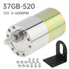 ZVKV 12V DC Motor 200RPM High-Torque Geared Motor with 37mm