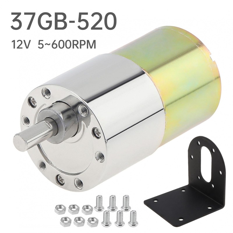 ZVKV 12V DC Motor 200RPM High-Torque Geared Motor with 37mm