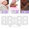 3D LED Digital Clock Dimmable Snooze Time Memory 12/24 Date