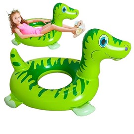 EUPSIIU Dinosaur Inflatable Swimming Hoop Baby, Baby Swimming Aids Toy, Baby Swimming Ring for Children, Baby Swimming Aid with Swimming Seat, Swim Trainer, Swimming Trainer Children (Green)