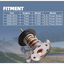 MITZONE Engine Coolant Thermostat 192.2℉ 203℉ Compatible with 2008 2009 2010 Ford F250 F350 F450 F550 6.4L 8C3Z8575D RT1212