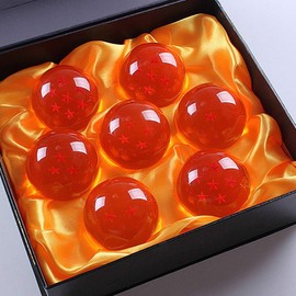 Pssopp 7 Bolas de Cristal de Dragon Balls, Bolas Translúcidas de Anime Multifuncionales para Colección o Adorno, Material de Resina Seguro, 3 Tamaños Disponibles, Ideal para