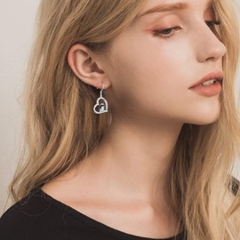 Shih Tzu Earrings Silver 925 Shih Tzu Dog Earrings Hanging Shih Tzu Jewellery Women, Sterling Silver, No Gemstone