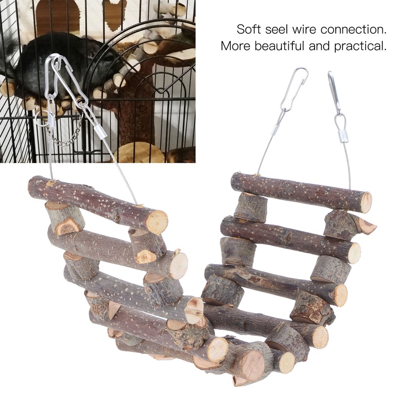 Wooden Pet Ladder Soft Animal Bendable Bridge Toy for Hamster