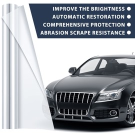12 x 120 Inches Car Surface Protection Vinyl Film Scratch Resistant Vinyl Wrap Clear Auto Paint Protective Shields for Headlight Bumper Handle Bike Frame