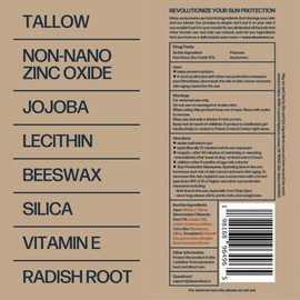 Sky and Sol Natural Mineral Sunscreen SPF 30 3 oz: Natural Tallow & Zinc Oxide, Reef Safe, Water Resistant, Fragrance-Free, Non-Greasy Formula for Face and Body