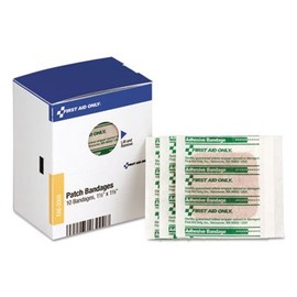 First Aid Only™ Patch Bandages, 1 1/2" x 1 1/2", SmartCompliance Refill, 10/Box