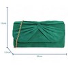 Suede Pleated Style Bridal Prom Wedding Evening Clutch Party Purse