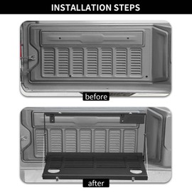 Hoolcar Tailgate Table Rear Door Foldable Table Cargo Shelf Storage Rack Compatible with Jeep Wrangler JL JLU 2018-2023, Support up to 75lb Cargo Luggage Carrier，Black with Cup Holder