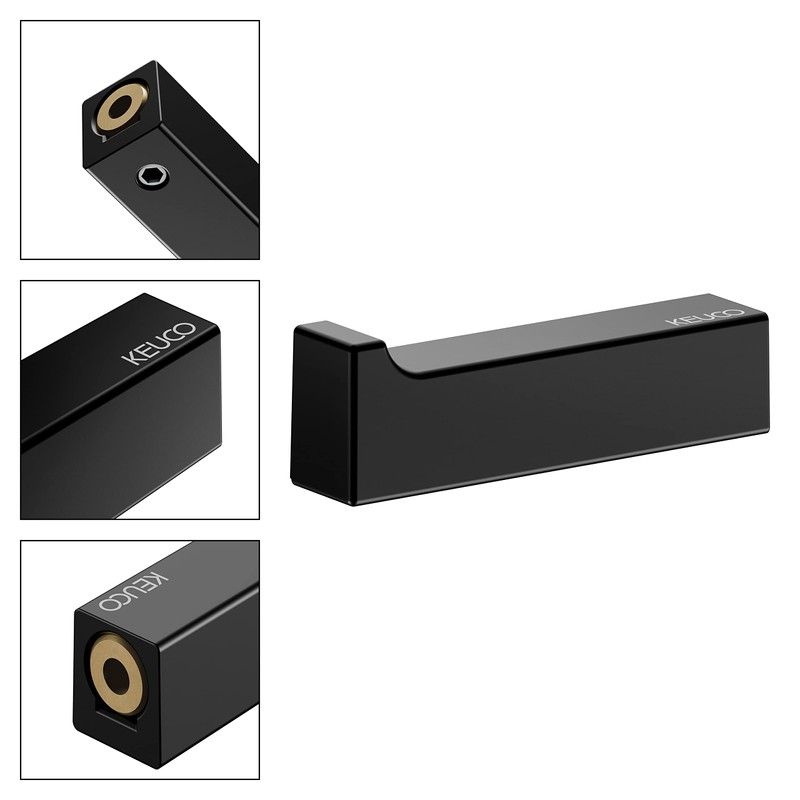 Keuco Metal Robe Hook, Matt Black, Square, Bathroom or Sauna,