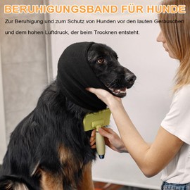 Voarge Pet Bandana, Dog Earmuffs for Dogs, Hearing Protection, for Dog Anxiety, Grooming, Earmuffs, Dog Ear Protection, Soothing (Black, M)