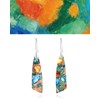 Desnuage Colorful Natural Stone Dangle Earrings for Women Bohemian Silver