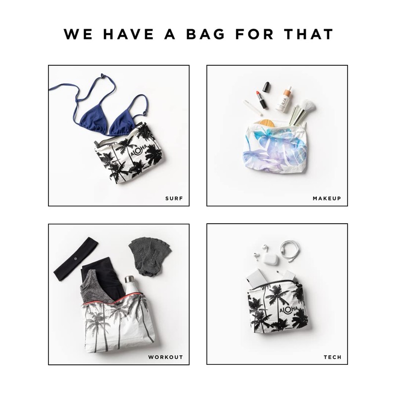 ALOHA Collection - Bolsa de maquillaje ligera, plegable y a