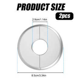 2pcs Wall Split Flange, ABS Self-Adhesive Escutcheon Plate for 29mm/1.14in Diameter Water Pipes Round Buckle Design Plumbing Cover Plates for Faucet Kitchen Toilet (Silver)