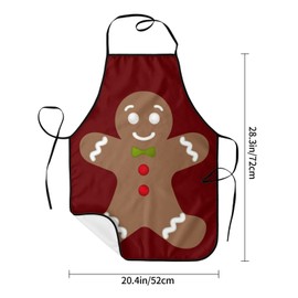 Shuwekk Christmas Apron for Women Men Adults, Cute Gingerbread On Wine Bib Apron with Adjustable Ties, Kitchen Cooking Aprons Cute Xmas Apron Gift for Bakers - Baking Spirits Bright
