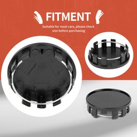 4 PCS Wheel Center Caps, PSLER Car Hub Caps Wheel Caps Center Cap with 54mm Outer Dia and 50mm Inner Dia Universal (Black)