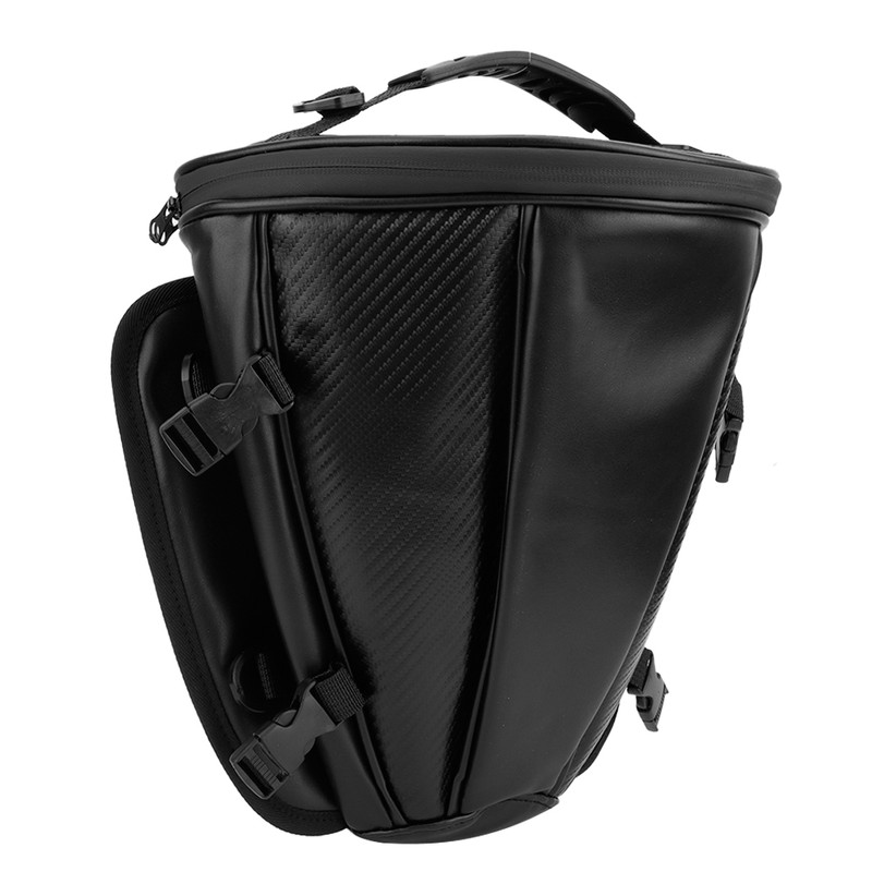 Carbon Fiber Style Motorcycle Tail Bag Waterproof Motorbike Rear Seat