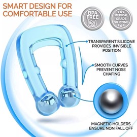 6 pc Anti Snore Devices, Magnetic Anti Snore Clip Reusable Anti Snoring Device, Professional Effective Snoring Solution
