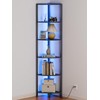 Furnulem 6 Tier Corner Shelf with LED Light, 67.5” Tall