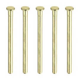 QUARKZMAN Pack of 5 3.5 Inch Door Hinge Pins, Removable Brushed Door Hinge Interior Security Pins for Wood Apartment Door Replacement, Gold
