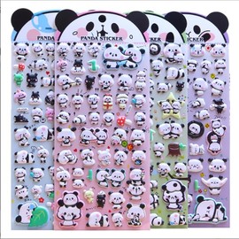 (Talk about INS). Panda Stickers Set of 4, Animal Sticker Decoration, Notebook, Rewards, Animals, Colorful, Children, 3D, Stationery, Present, Celebration, Diary, Cute, 3D Diary, For Children, DIY