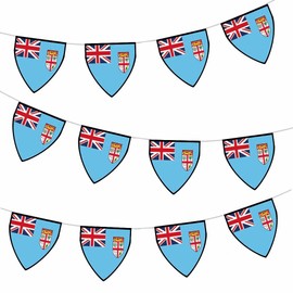 AK Giftshop Fiji Pennant Flag Bunting Birthday Wedding Events Decorations - 12pcs / 2.5m Ribbon