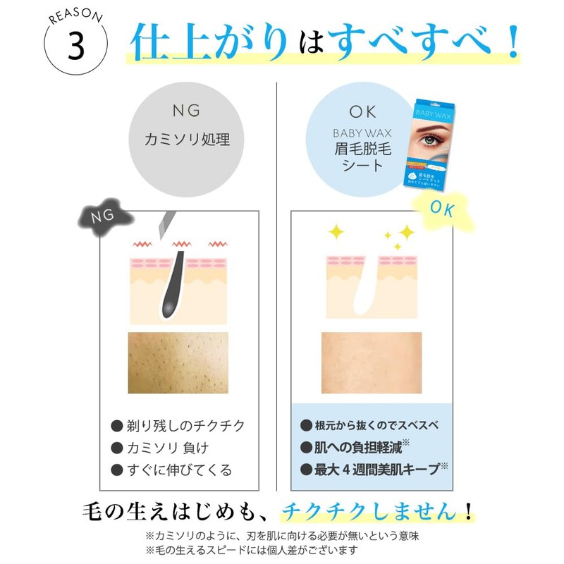 BABY WAX Eyebrow Hair Removal Sheets, 80 Sheets 40 Pairs