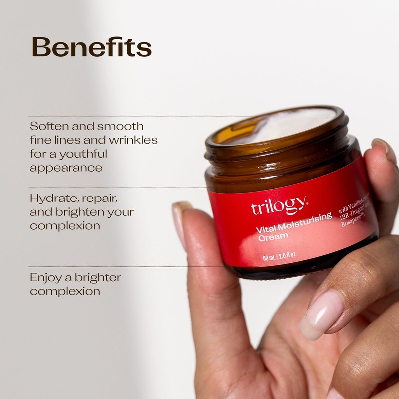 Trilogy Vital Moisturising Cream, Enhanced Formula with Rosapene, VanilleActiv2 &