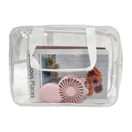 TotePrint Transparent Waterproof Vinyl Handbag Makeup Waterproof Shoulder Tote Bag 11.8'' ×5.12'' ×8.26'', Transparent, Modern