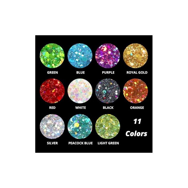 HTVRONT Holographic Chunky Orange Glitter - 100g/3.53oz Mixed Glitter for