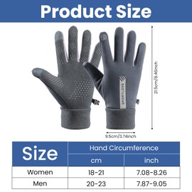 ADERTOS 2 Pairs Thermal Gloves Winter Running Gloves Waterproof Warm Liner Gloves Anti-slip Touchscreen Gloves Unisex Slim Sports Gloves for Men Women Cycling Walking Riding Driving, Black & Gray