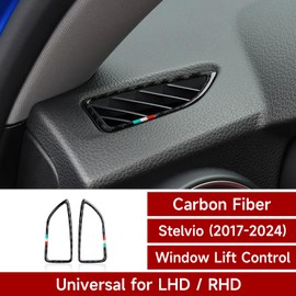 Car Vent AC Trim Decal Carbon Fiber Sticker fits for Alfa Romeo Giulia Stelvio 2016 2017 2018 2019 2020 2021 2022 2023 2024 Interior Accessories