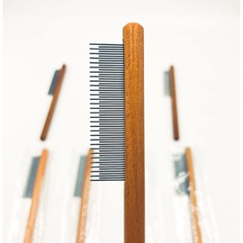 Dematting Comb for Dogs,Cat Flea Comb,CISHNOU Solid Wood Pet Comb Grooming Tool Dematting Comb for Cats,Dogs and rabbits (Dual teeth) (Single tooth)