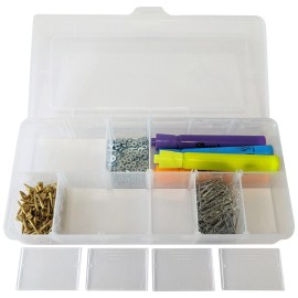 Electronix Express 5 Pack Utility Component Storage Box with 20 Removable Dividers